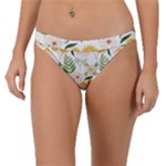 Flowers on a white background pattern                                                                   Band Bikini Bottom