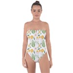 Flowers on a white background pattern                                                                   Tie Back One Piece Swimsuit