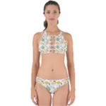 Flowers on a white background pattern                                                                   Perfectly Cut Out Bikini Set