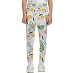 Flowers on a white background pattern                        Kids  Skirted Pants