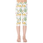 Flowers on a white background pattern                                                                   Kids  Capri Leggings