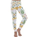 Flowers on a white background pattern                                                                   Kids  Lightweight Velour Classic Yoga Leggings