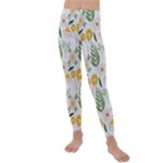 Flowers on a white background pattern                                                                  Kids  Lightweight Velour Leggings