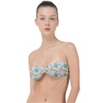 Flowers on a white background pattern                                                                  Classic Bandeau Bikini Top