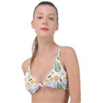 Flowers on a white background pattern                                                                   Knot Up Bikini Top