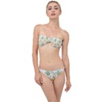 Flowers on a white background pattern                                                                    Classic Bandeau Bikini Set