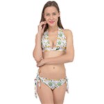 Flowers on a white background pattern                                                                    Tie It Up Bikini Set