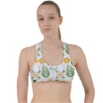 Flowers on a white background pattern                                                                   Criss Cross Racerback Sports Bra