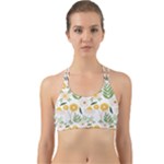 Flowers on a white background pattern                                                                    Back Web Sports Bra