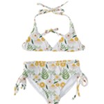 Flowers on a white background pattern                                                                   Kids  Classic Bikini Set