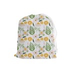 Flowers on a white background pattern                                                                    Drawstring Pouch