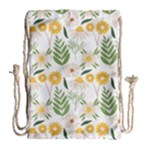 Flowers on a white background pattern                                                                    Large Drawstring Bag