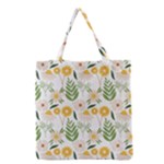 Flowers on a white background pattern                                                                    Grocery Tote Bag