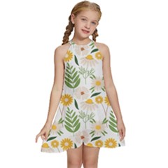 Kids  Halter Collar Waist Tie Chiffon Dress 