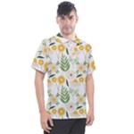 Flowers on a white background pattern                                                           Men s Polo Tee