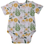 Flowers on a white background pattern                                                          Baby Short Sleeve Bodysuit