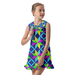 Kids  Pilgrim Collar Ruffle Hem Dress 