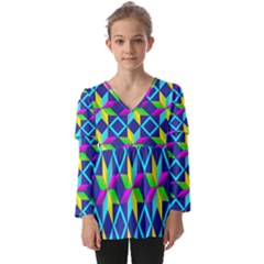 Kids  V Neck Casual Top 