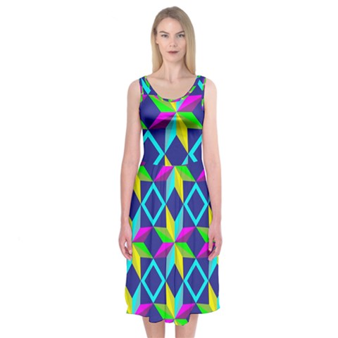 Colorful stars pattern                                                                    Midi Sleeveless Dress from ArtsNow.com