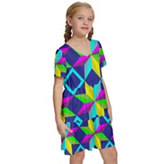 Kids  Short Sleeve Tiered Mini Dress 