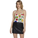 Colorful rectangles                                                              Flowy Camisole Tie Up Top