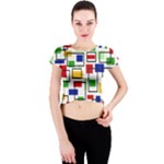 Colorful rectangles                                                                      Crew Neck Crop Top