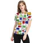 Colorful rectangles                                                                      Women s Short Sleeve Rash Guard