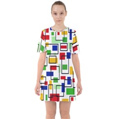 Sixties Short Sleeve Mini Dress 