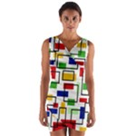 Colorful rectangles                                                                         Wrap Front Bodycon Dress