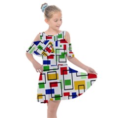 Kids  Shoulder Cutout Chiffon Dress 