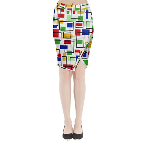 Colorful rectangles                                                                     Midi Wrap Pencil Skirt from ArtsNow.com