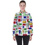 Colorful rectangles                                                                      High Neck Windbreaker (Women)