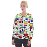 Colorful rectangles                                                                      Velour Zip Up Jacket