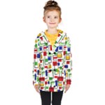 Colorful rectangles                                                                      Kids  Double Breasted Button Coat