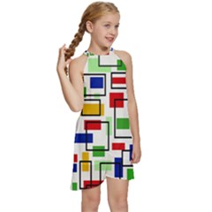 Kids  Halter Collar Waist Tie Chiffon Dress 