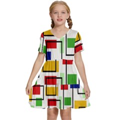 Kids  Short Sleeve Tiered Mini Dress 