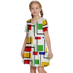 Kids  Short Sleeve Tiered Mini Dress 