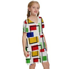 Kids  Short Sleeve Tiered Mini Dress 