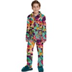 Retro chaos                                                             Kids  Long Sleeve Velvet Pajamas Set