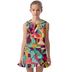 Kids  Pilgrim Collar Ruffle Hem Dress 