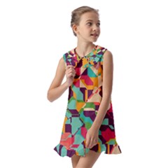 Kids  Pilgrim Collar Ruffle Hem Dress 