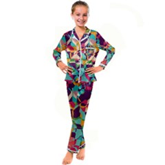 Kids  Satin Long Sleeve Pajamas Set 