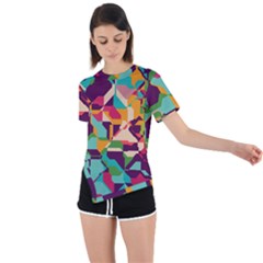 Asymmetrical Short Sleeve Sports T-Shirt 