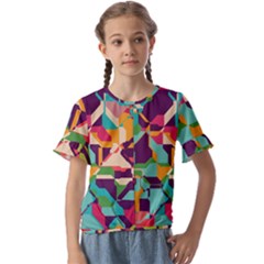 Kids  Cuff Sleeve Scrunch Bottom T-Shirt 