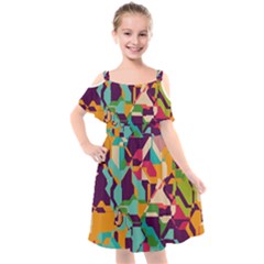 Kids  Cut Out Shoulders Chiffon Dress 