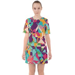 Sixties Short Sleeve Mini Dress 