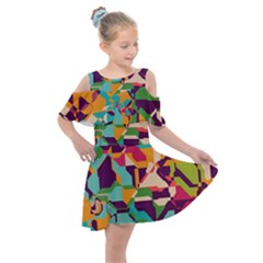 Kids  Shoulder Cutout Chiffon Dress 