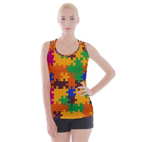 Retro colors puzzle pieces                                                                       Criss cross Back Tank Top from ArtsNow.com