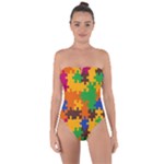 Retro colors puzzle pieces                                                                       Tie Back One Piece Swimsuit