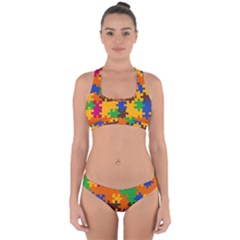 Retro colors puzzle pieces                                                                       Cross Back Hipster Bikini Set from ArtsNow.com